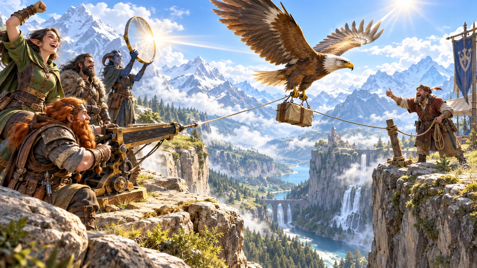 Adventurers use a clever canyon shortcut that is allowed to work